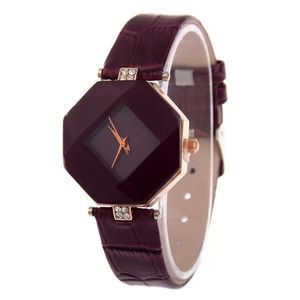 Purple color quartz wrist watch for women